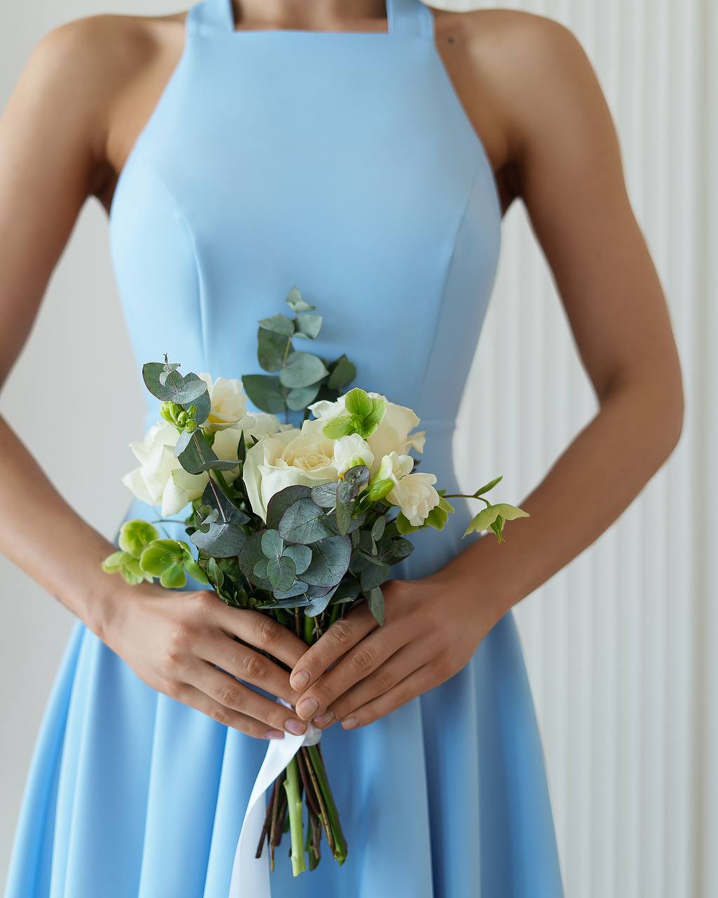 Bloom Midi Dress - Sky Blue