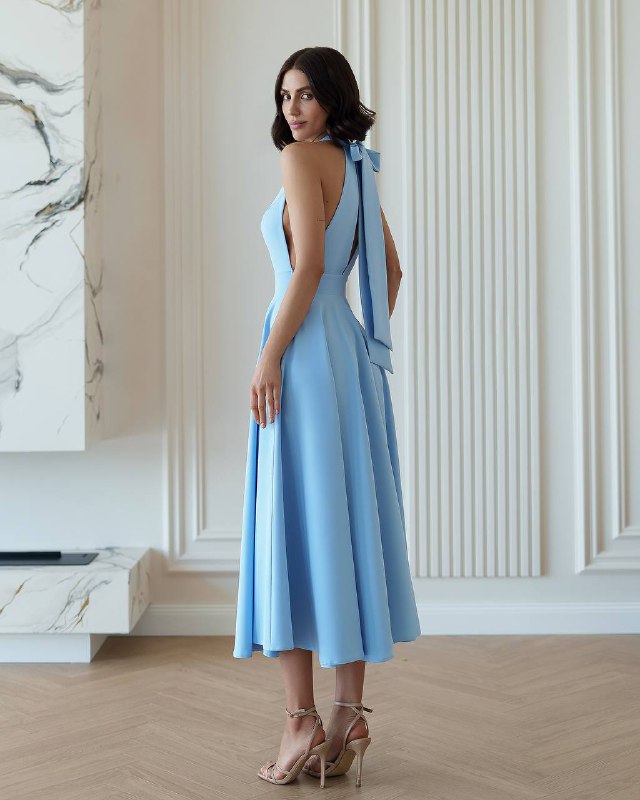Bloom Midi Dress - Sky Blue