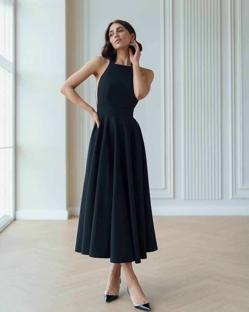 Bloom Midi Dress - Black