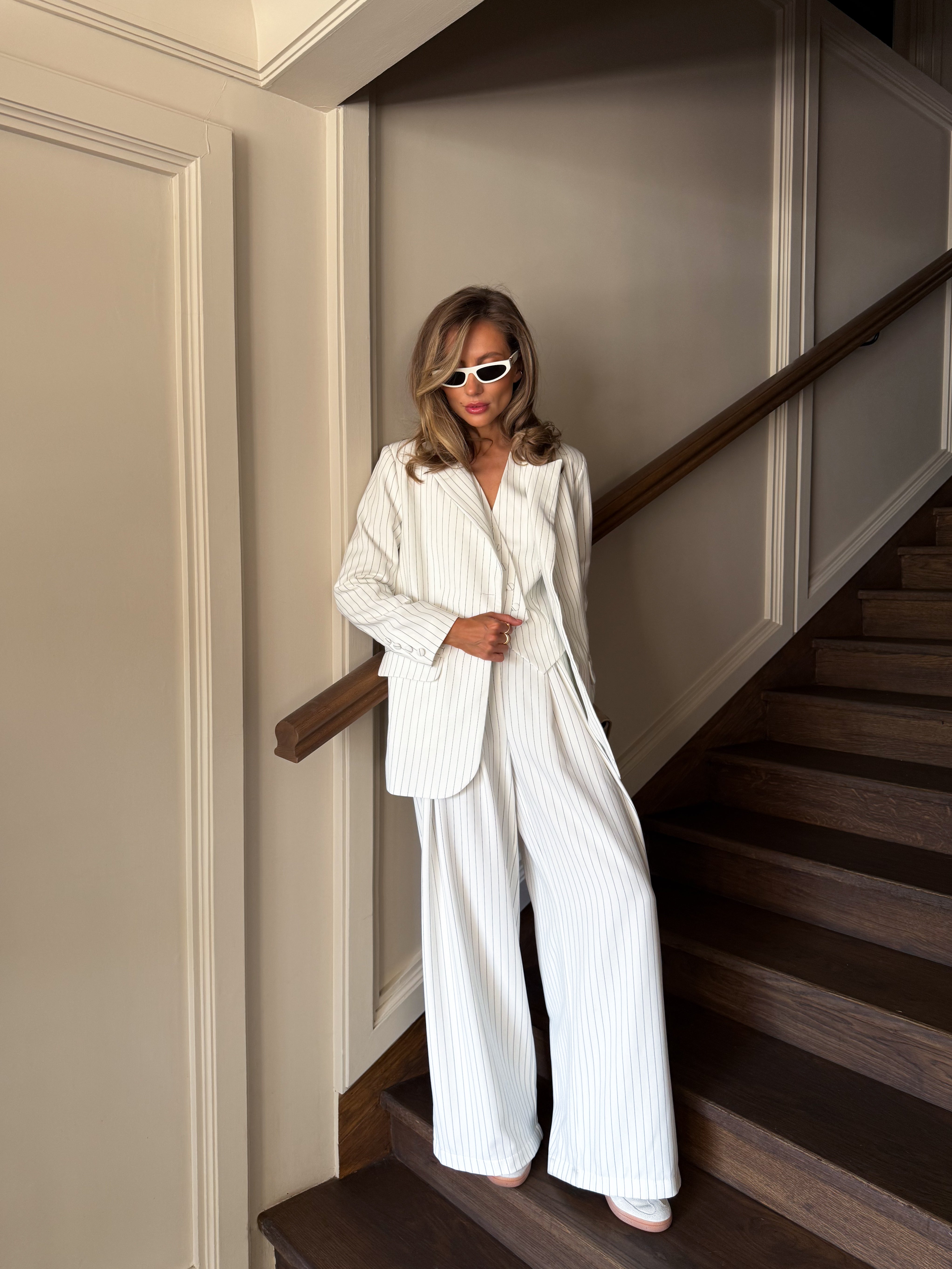 Soho Pinstripe Suit - White