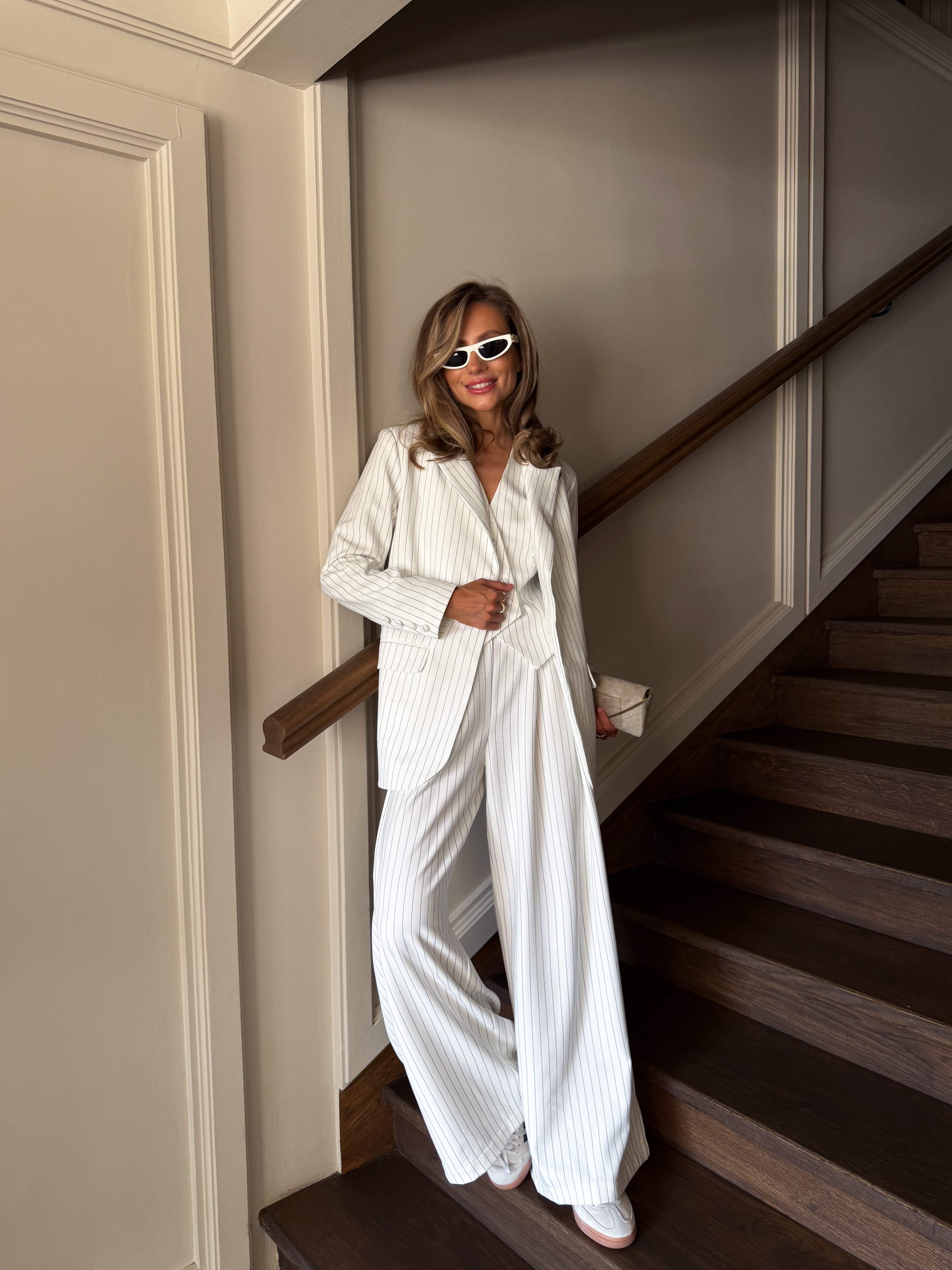 Soho Pinstripe Suit - White