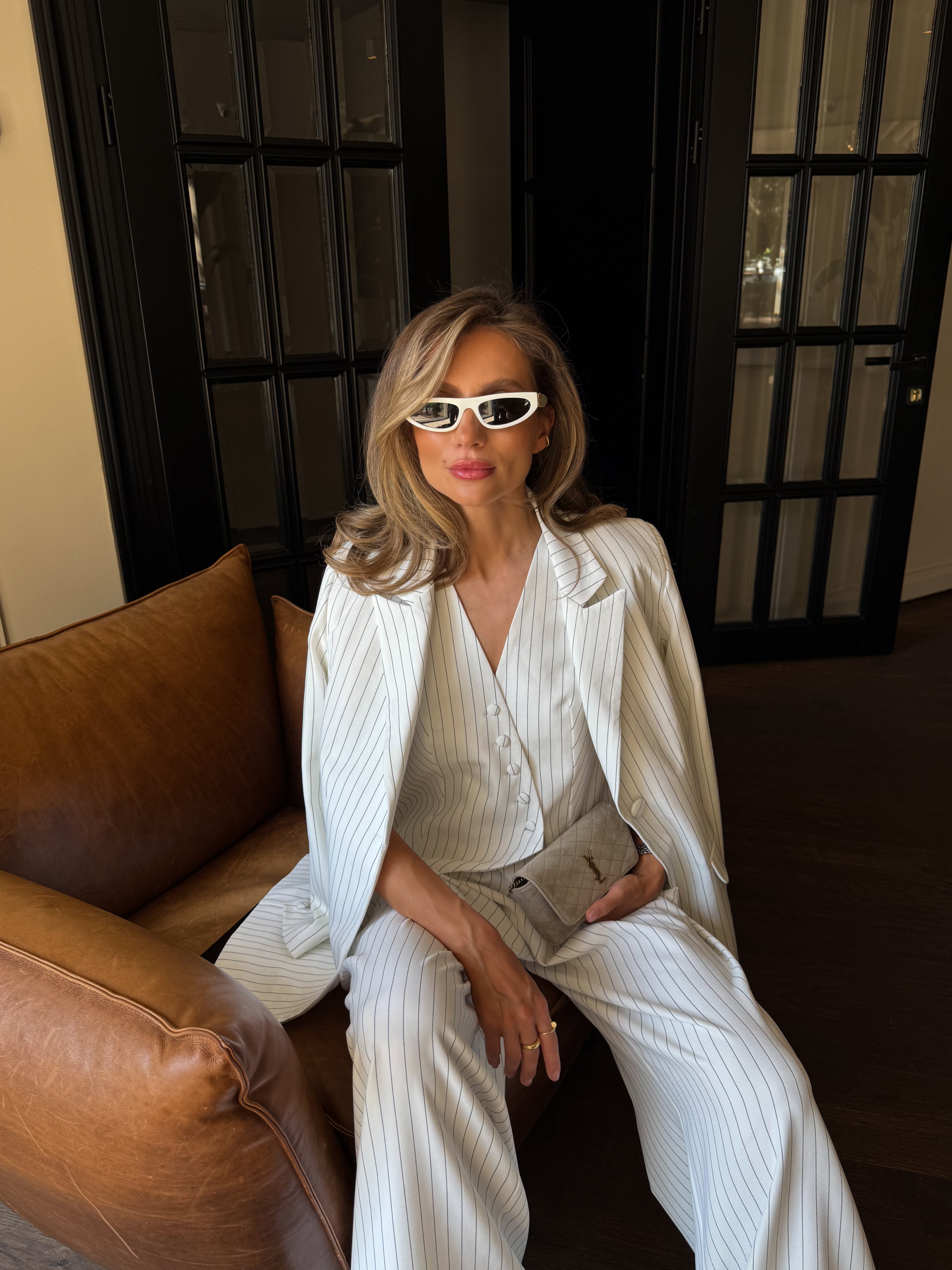 Soho Pinstripe Suit - White