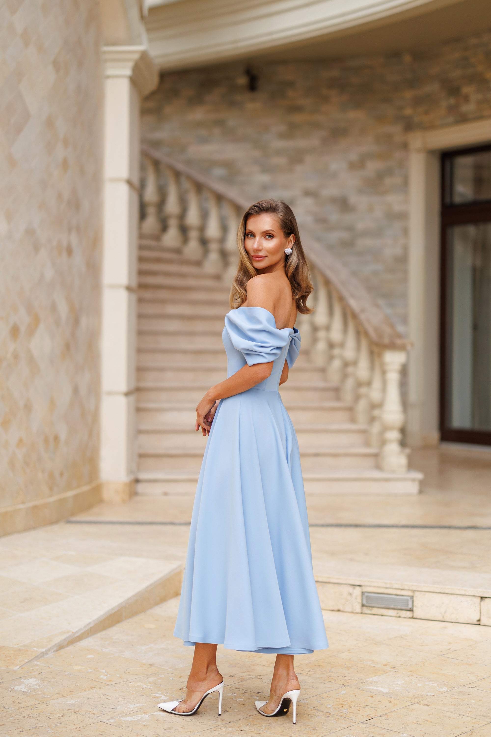 Calista Midi Dress - Sky Blue