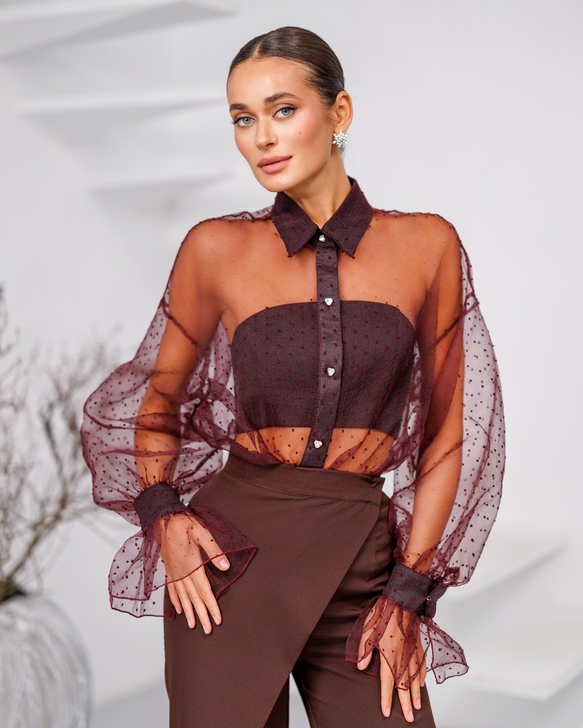 Elia Shirt - Burgundy