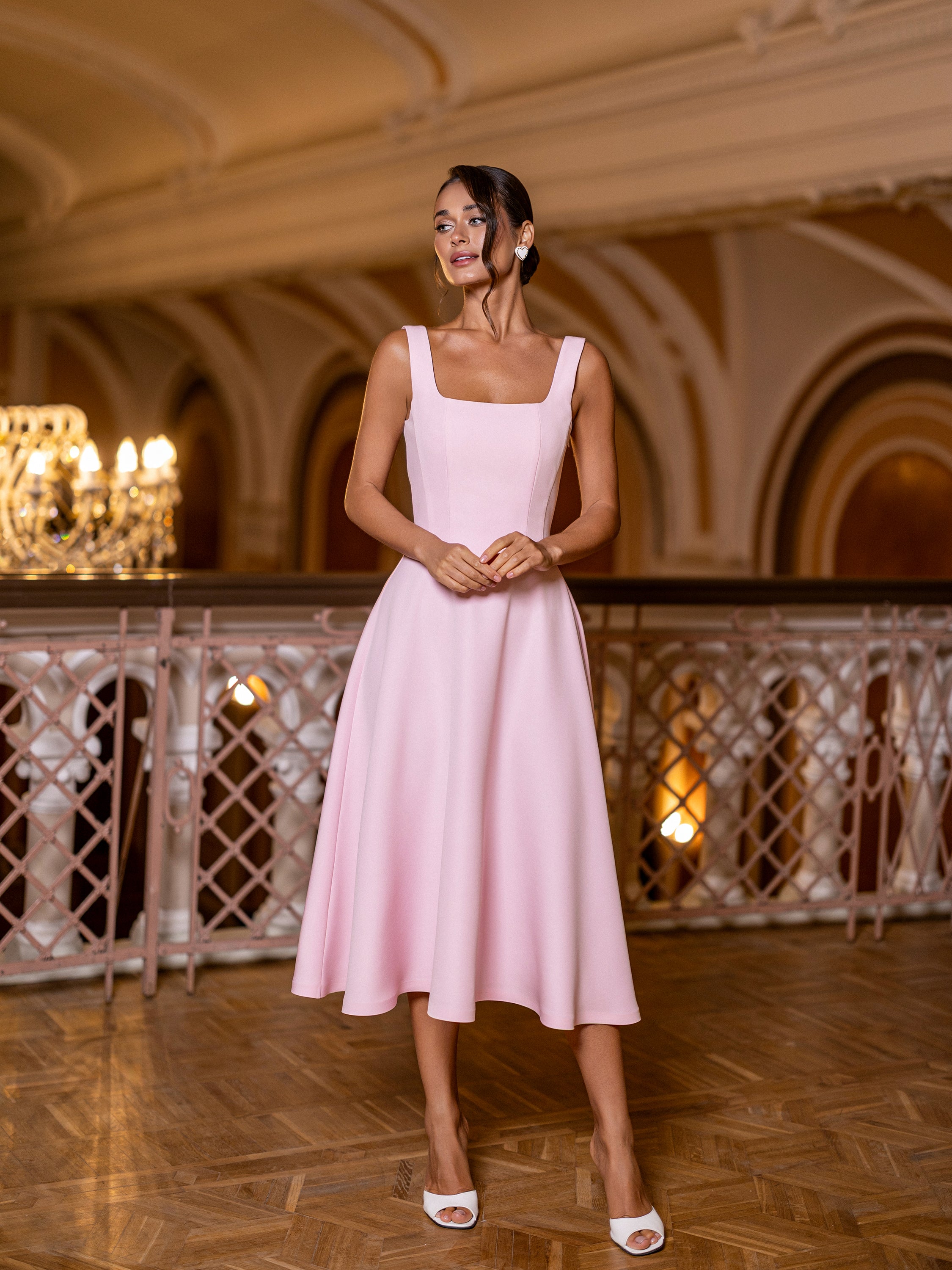 Nora Midi Dress - Pink