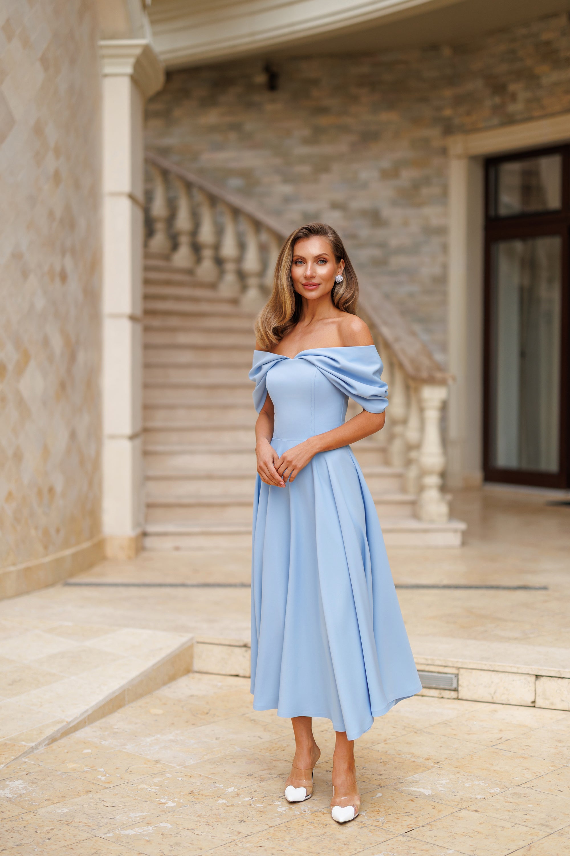 Calista Midi Dress - Sky Blue